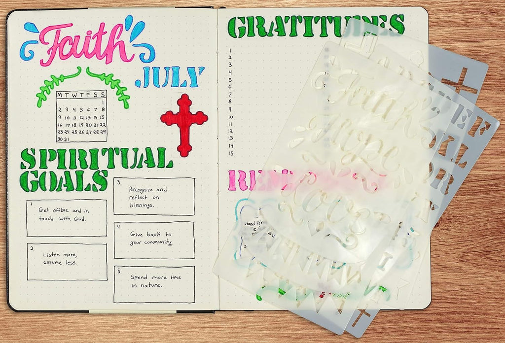 Bible journal stencil set image 1